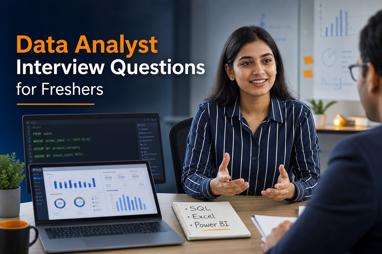 Data analyst interview questions for freshers